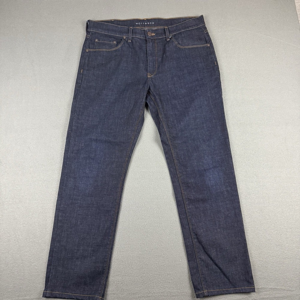 Mott & Bow Denim Jeans Men's 34x30 Slim Fit‎ Dark Wash Stretch Preppy Modern
